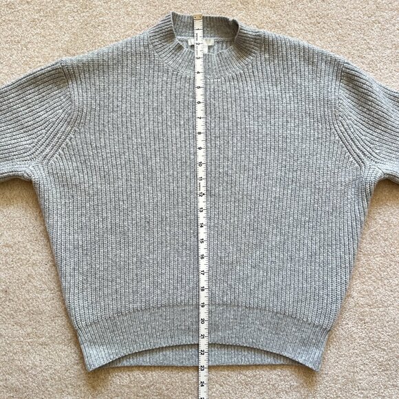 H&M Heather Grey Ribbed Mock-Neck Knit Sweater – XS, Wool, Fall, Winter - Picture 6 of 12